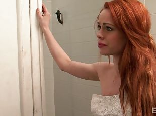 Fiery redhead Ella Hughes having her pussy tongued and poked