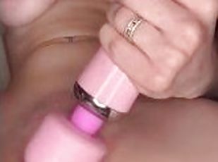 masturbation, orgasme, amateur, jouet, point-de-vue, gode, solo, géant, petits-seins