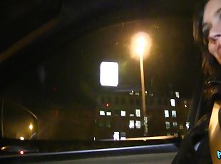 takaapäin, ulkotiloissa, julkinen, amatööri, suihinotto, kova-seksi, käsihomma, pari, auto, pov