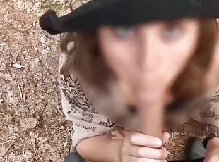 A witch Fucks of stud in the woods! Ask for unblurred footage! Faes...