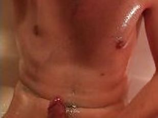 Petite Teen Smeared in Oily Bath Masturbating