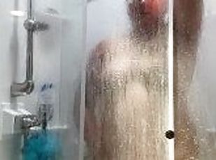 Masterbating with shower head