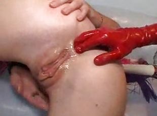 fitta-pussy, kvinnligt-sprut, lesbisk, bdsm, trekant, kinky, dildo, latex