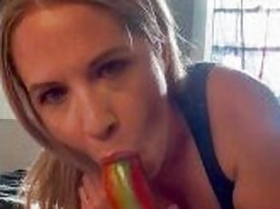 MoM Eats Big Cock ????- I Wrapped A Fruit Roll Up On His Yummy Cock...