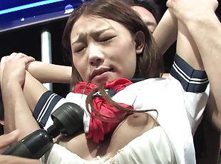 Submissive gal Aoi Yuuki got her tits and pussy