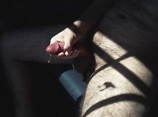ASMR Hot Gay Masturbation in front of office window with cock ring,...