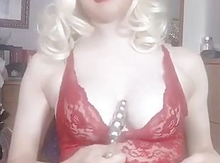 Sissy Maggie - A little excited with new boobies