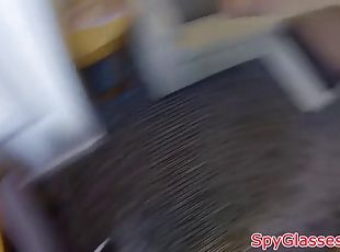 Dicksucking amateur squirted with cum in pov