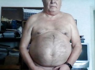 Grandpa show on webcam