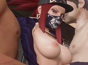 Akali's double penetration  League of Legends  Hentai