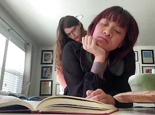 Lesbian Mia Thorne Lets Trans Roommate Free Use Fuck while Reading ...