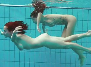 babes, lesbienne, rousse, naturel, piscine