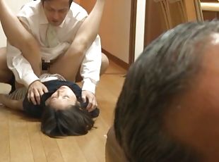 Japanese wife Rina Kato gets fucked by two lewd guys