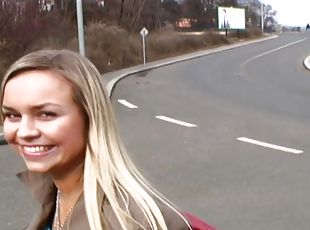 utomhus, publik, fitta-pussy, amatör, brudar, hardcore, par, pov, blond, naturlig