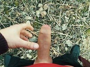 Twink testicles movements in outdoor - fast motion vid and pulsatin...