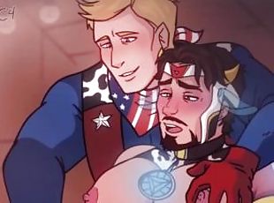 Iron man x Captain america - steve rogers x tony stark gay milking ...