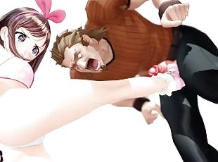 Ballbusting Animation - Kizuna Ai Ball Kicking Compilation (Brunette Version)