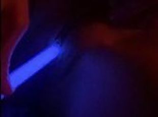 Playing with a glow stick in my pussy