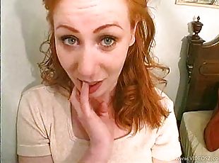 Redhead slut Circe licks a prick in hardcore POV and gets a mouthful