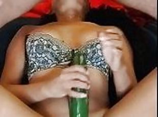 Fucking with challenge cucumber in pussy and deepthroat with pussy ...