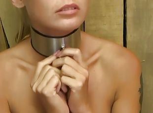 maigre, ados, bdsm, blonde, solo, bondage, lait