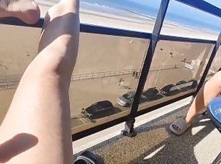 Real couple,real wife exhibition big tits and cock on balcony. Publ...