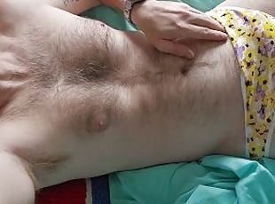 papá, amateur, gay, bragas, fetichista, a-solas, papi, tatuaje