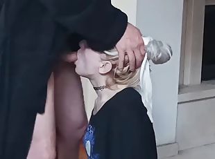 MILF Blonde Face Fucked on her Knees and Ass Fucked