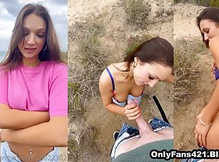 doggy-style, utomhus, avsugning, creampie, blond