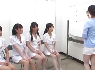 Nude Japanese nurses learn proper sexual arouse