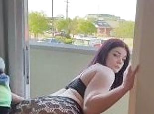 Fucked stepbro on the balcony to make sure mom didnt catch us ) fol...