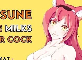 Kitsune Wifey Milks Your Cock [F4M] [Bent over Counter] [Pound my T...