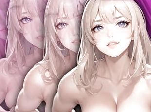 gros-nichons, ados, japonais, branlette, point-de-vue, blonde, anime, hentai, seins