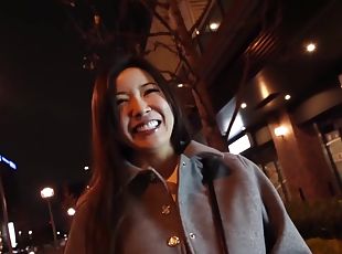 asiatisk, bad, storatuttar, fru, milf, japansk, pov, brunett