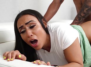 Alluring Latina loudly fucked in the ass by a black bull with huge ...