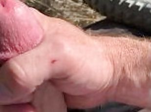 masturbation, en-plein-air, public, amateur, ejaculation-sur-le-corps, ejaculation, motard, solo