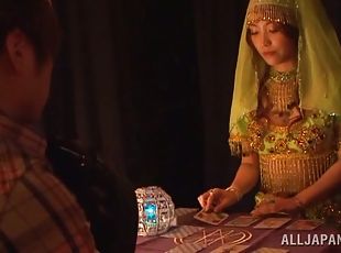 Japanese dressed like an Indian is having a hot sex