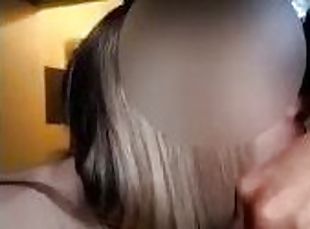 Getting a quick blowjob from my blonde gf