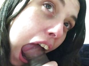 Stuffing BBC down my throat deepthroat cock sucking oral sex eating...