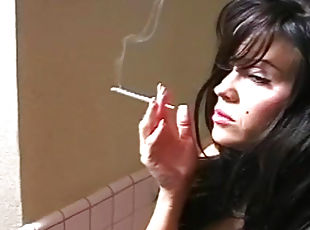 medias, natural, perfecto, fetichista, a-solas, fumando, morena