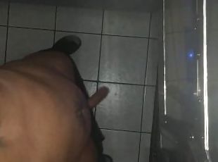 Gagging and sucking my own fingers while jerking off in public glor...