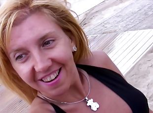 Mature blonde Eva Persson picked up on the beach for a hardcore fuck