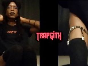 black goth trap pumps her girlcock + shoots heavy loads ~ can you t...