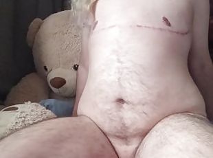 poilue, masturbation, amateur, ados, jouet, mignonne, chevauchement, gode, solo