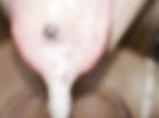 A young blondie teen is hocking and spitting a big one drool from t...