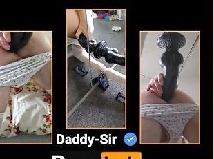 Tri view xxl dildo riding with multiple angles whil crossdressed in...