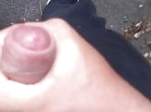 public, amateur, gay, branlette, ejaculation, attrapée, solo, jardin