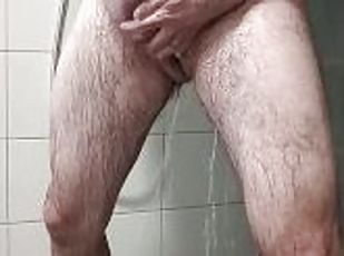 banhos, masturbação, amador, pénis-grande, gozando, chuveiro, sozinho, pénis