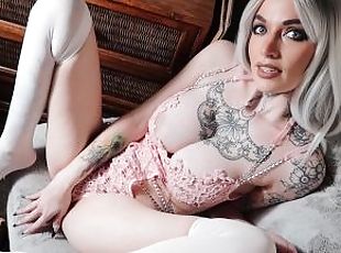 gros-nichons, extrême, masturbation, orgasme, amateur, point-de-vue, blonde, machines, solo, tatouage