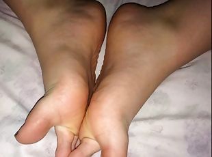 amatör, fötter, fetisch, brunett